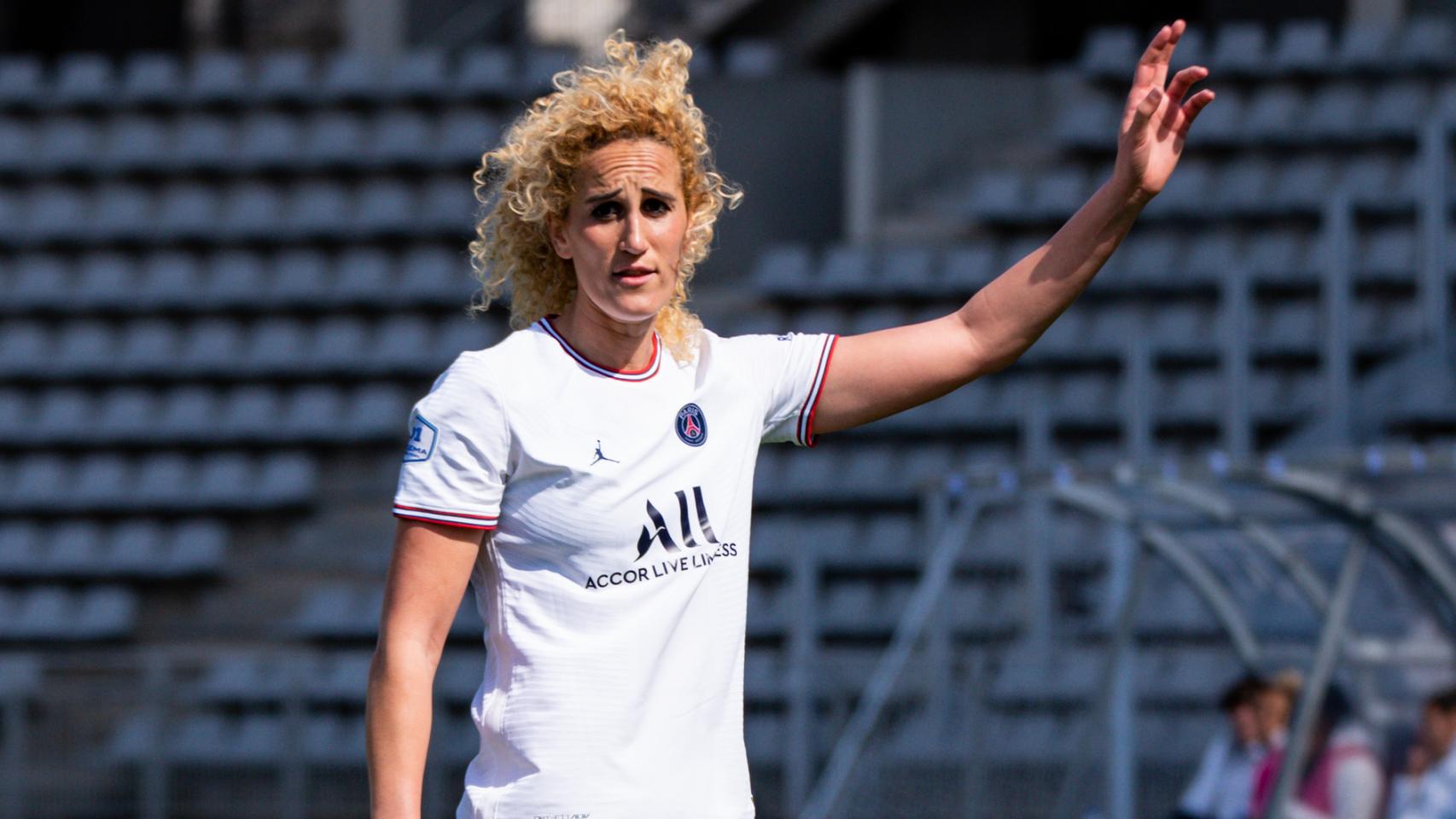 Kheira Hamraoui, en un partido del PSG Femenino de la temporada 2021/2022
