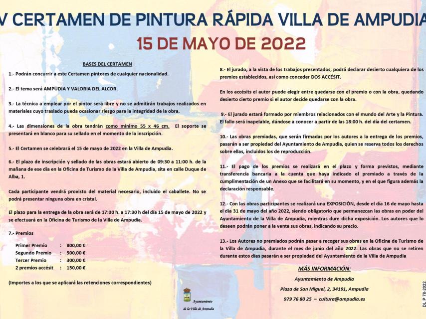 Cartel del V certamen de pintura rápida.
