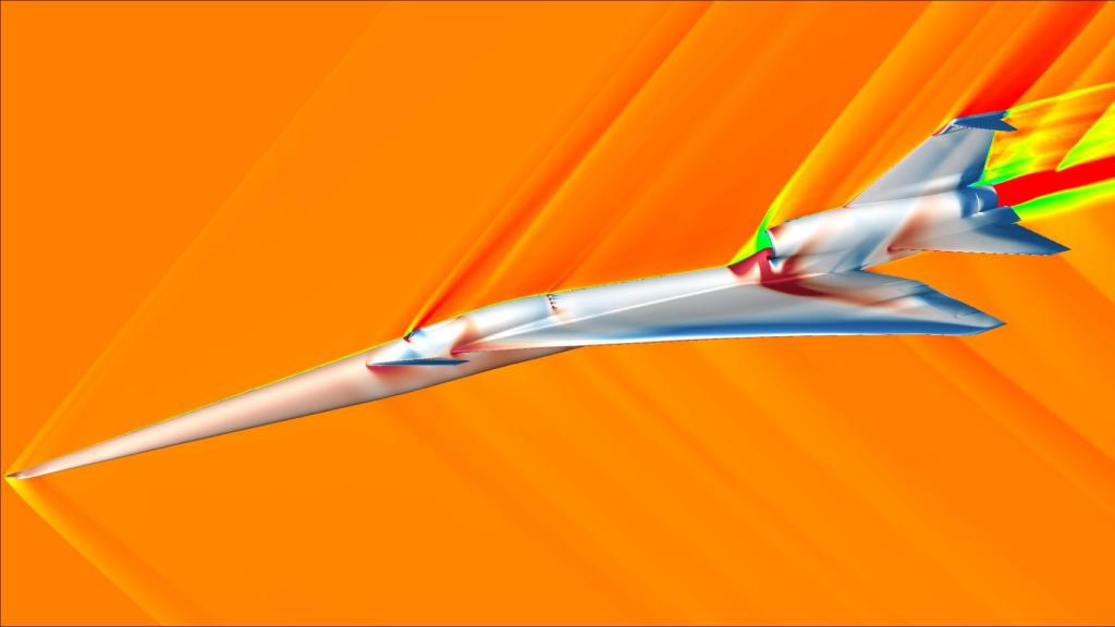 Simulación de flujo de aire en el X-59