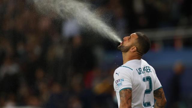 Kyle Walker, durante el partido entre el Manchester City y el Paris Saint-Germain.