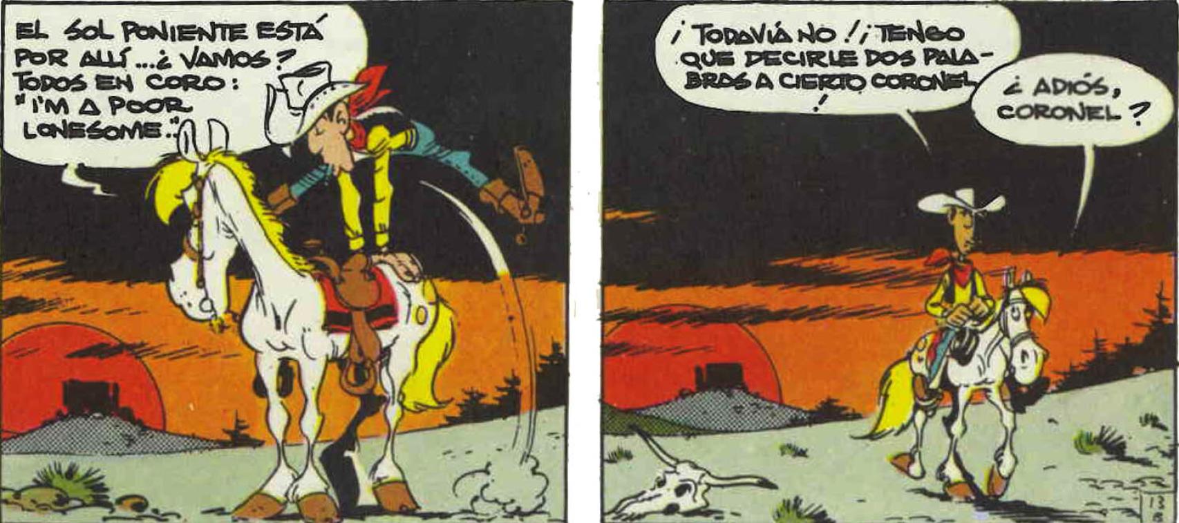 Viñeta de uno de los álbumes de 'Lucky Luke'