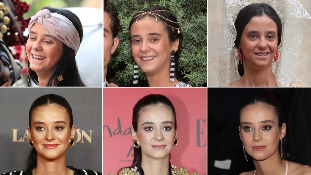 Evolución del maquillaje de Victoria Federica en un fotomontaje de JALEOS.