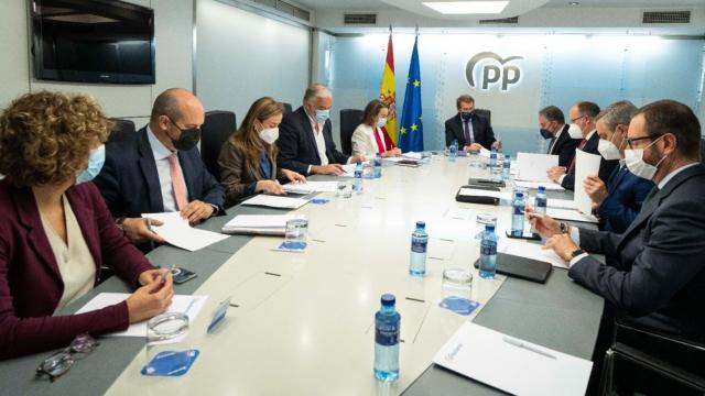 Feijóo presidiendo una reunión del Comité de Dirección del PP en la sede de la calle Génova.