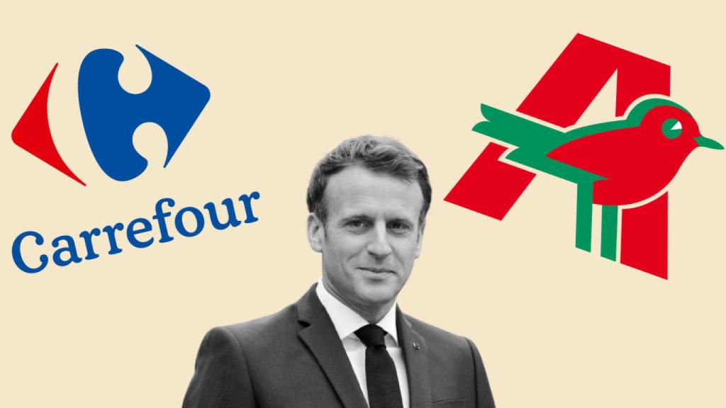 Montaje sobre la posible compra de Carrefour por parte de Auchan.