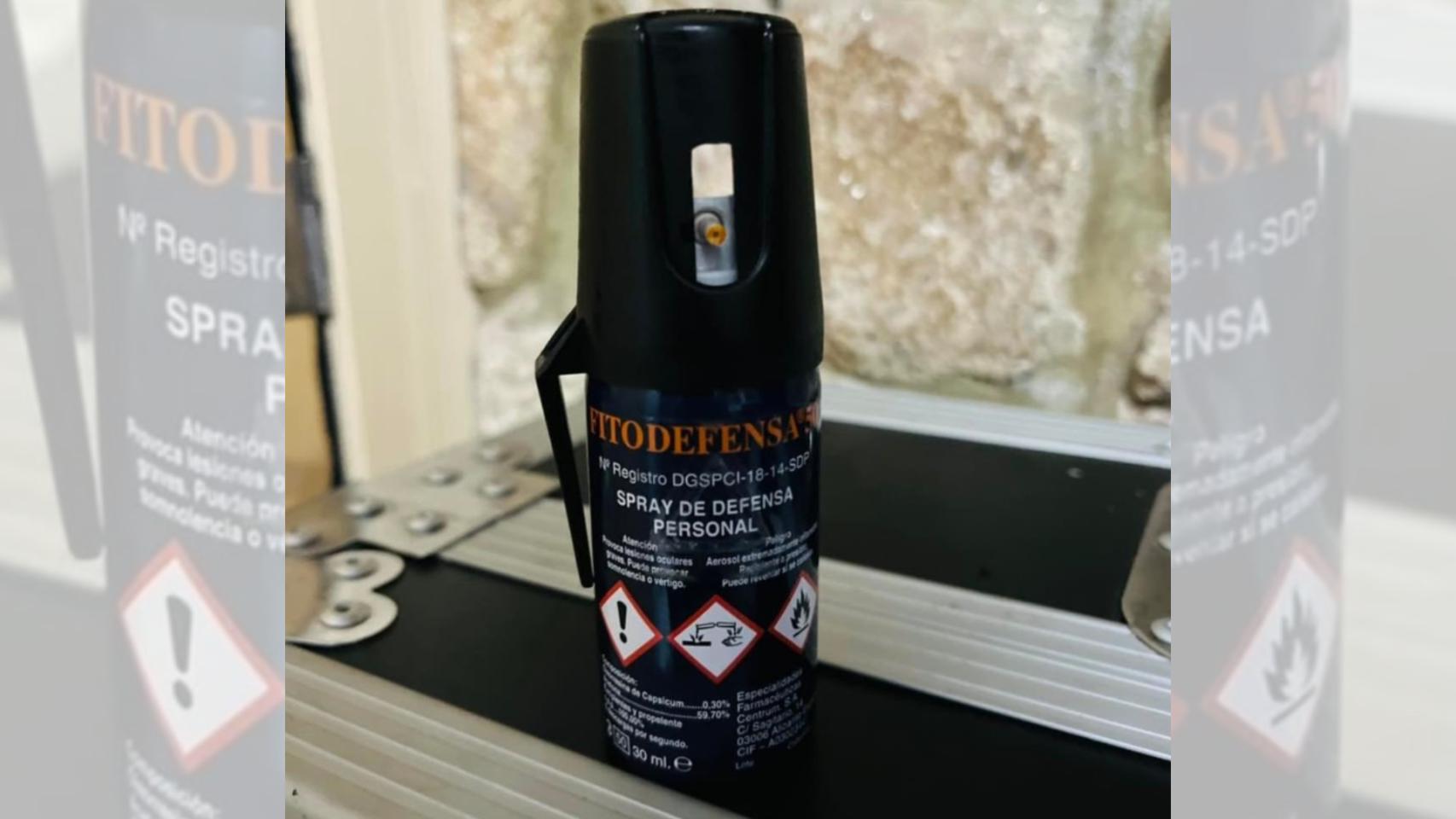 Bote de spray de defensa personal.