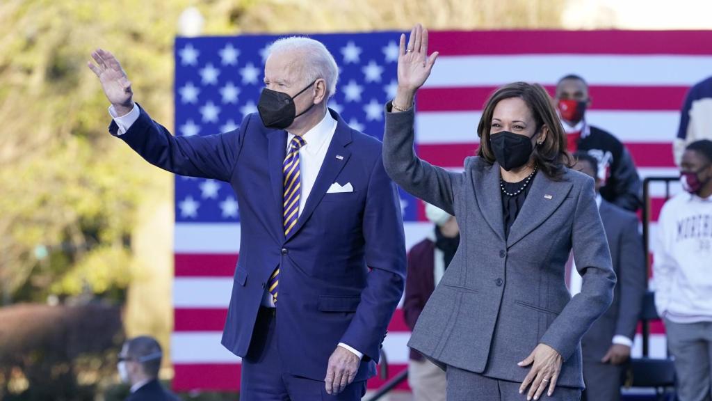 Kamala Harris y Joe Biden en Atlanta.