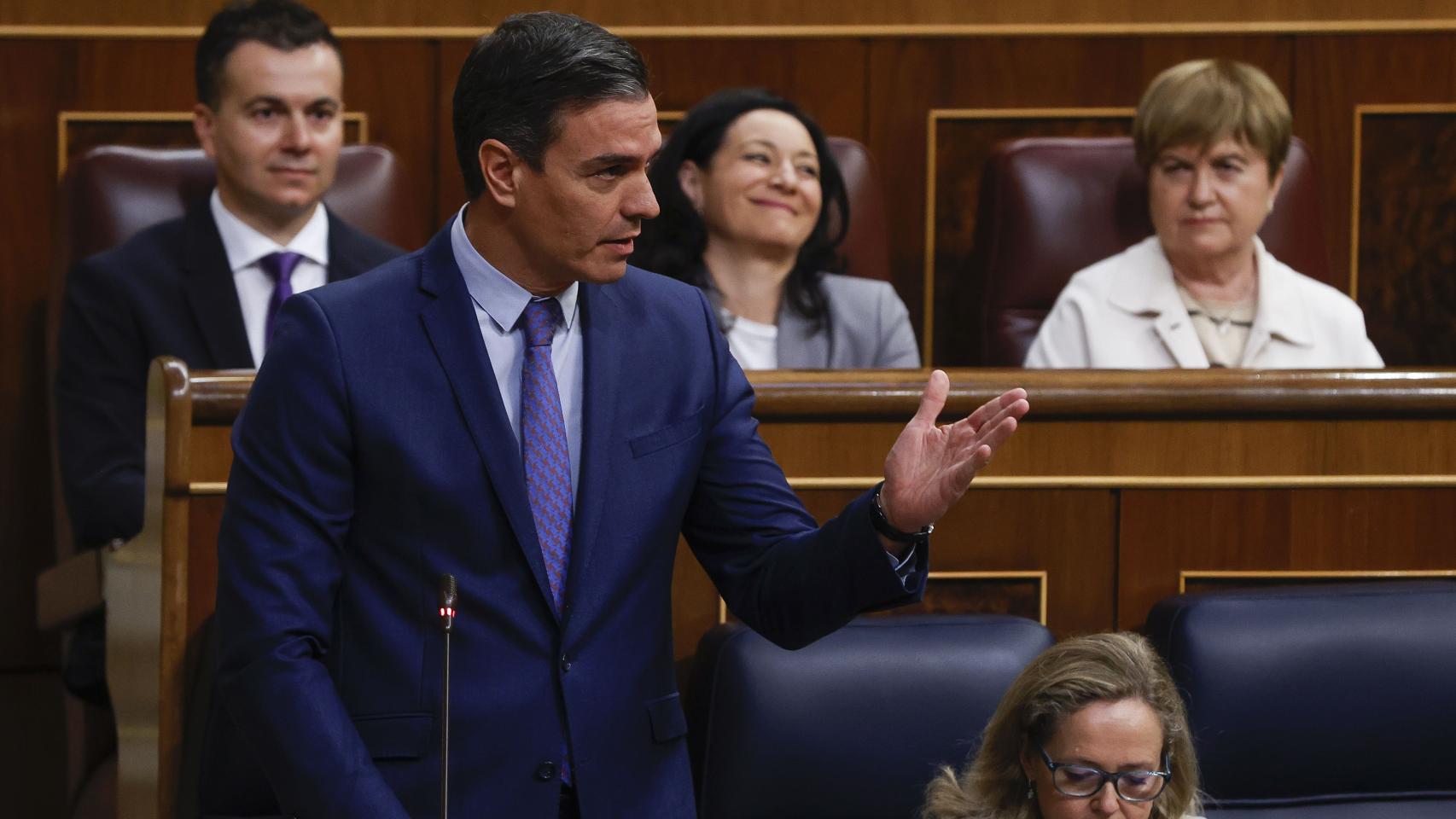 El presidente del Gobierno, Pedro Sánchez, la semana pasada, en el Congreso de los Diputados.