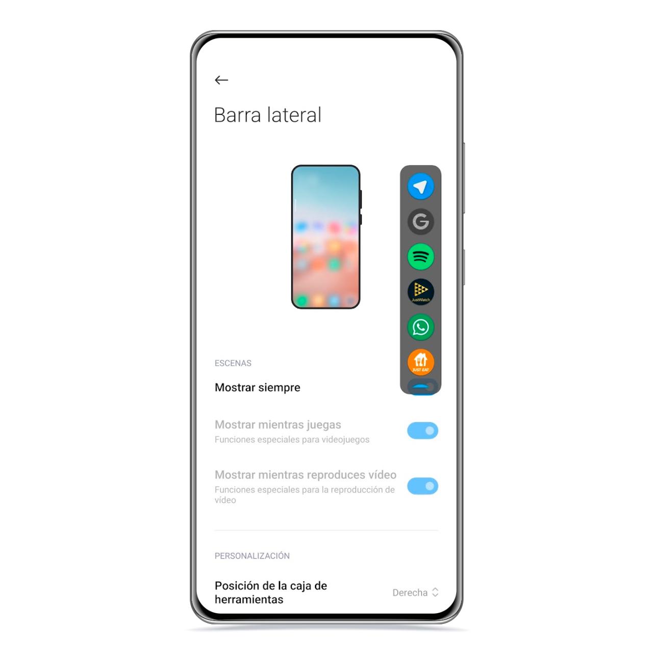 Barra inteligente de MIUI 13