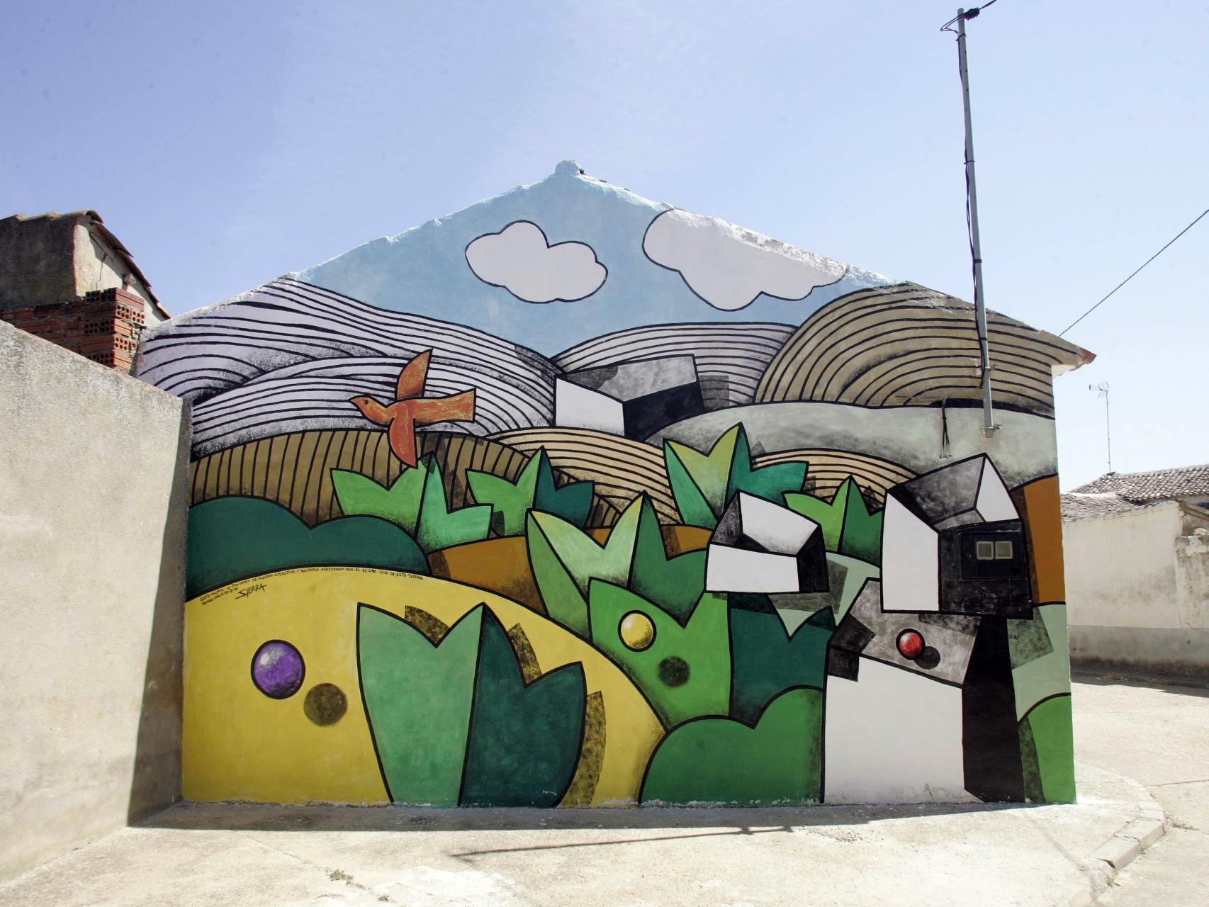 Un mural de Manuel Sierra en el municipio de Santervás de Campos (Valladolid). / ICAL