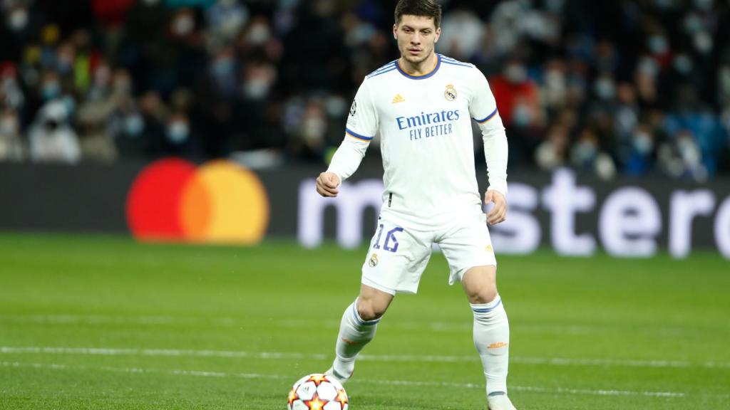 Luka Jovic, durante un partido.