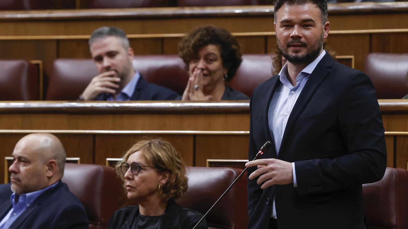 El portavoz de ERC, Gabriel Rufián, este miércoles durante la sesión de control al Gobierno.