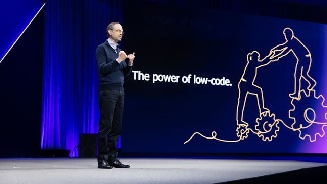 Matt Calkins, CEO de Appian, durante su intervención en el congreso anual de la compañía en Miami 2022.