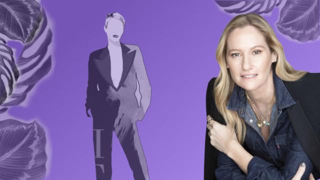 Fiona Ferrer junto a la ilustración de su libro 'La estilista' (Planeta, 2021).