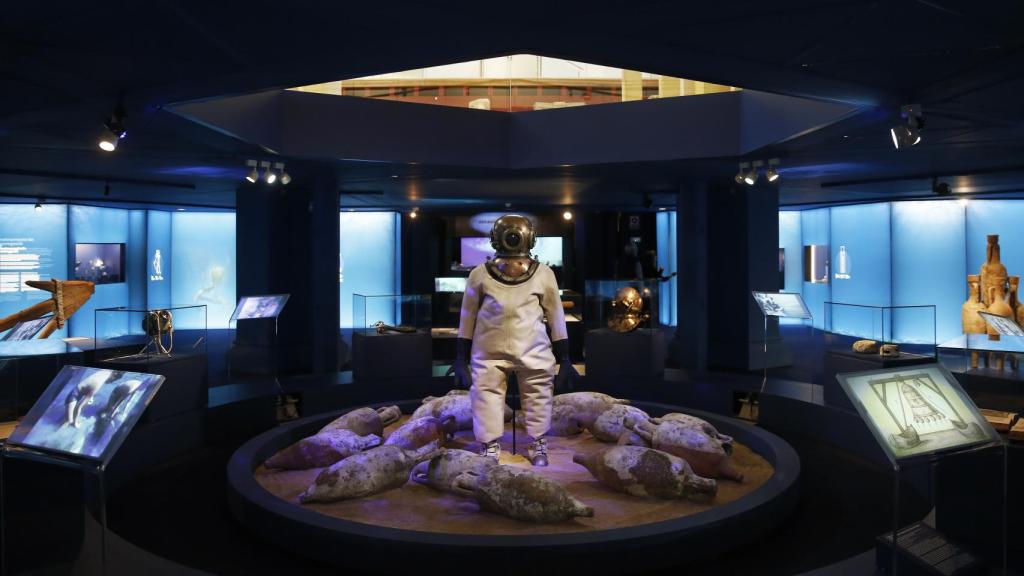Montaje de la exposición 'Naufragios. Historia sumergida'.