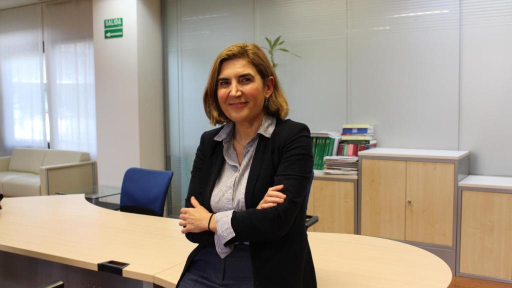 La consejera tras la entrevista.