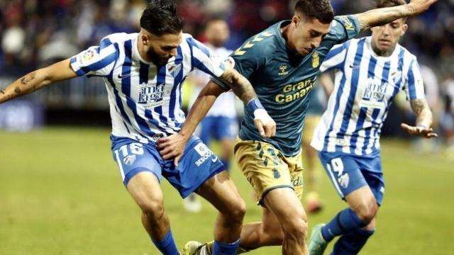 Un lance del Málaga-Las Palmas de la primera vuelta