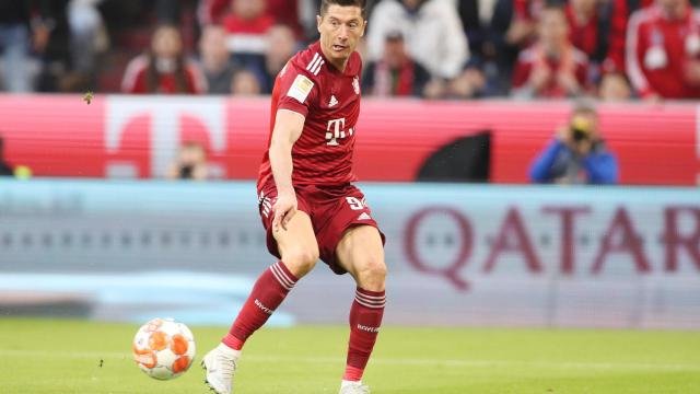 Robert Lewandowski durante un partido con el Bayern de Múnich