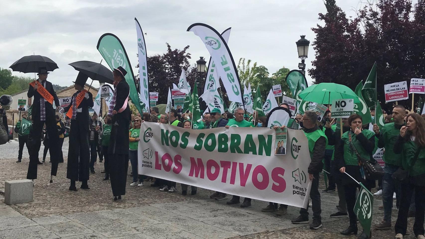 Miembros de Csif durante una concentración anterior