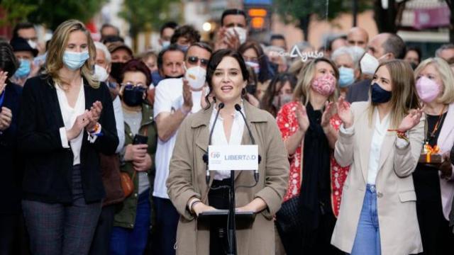 La presidenta de la Comunidad de Madrid, Isabel Díaz Ayuso, en un acto en Fuenlabrada.