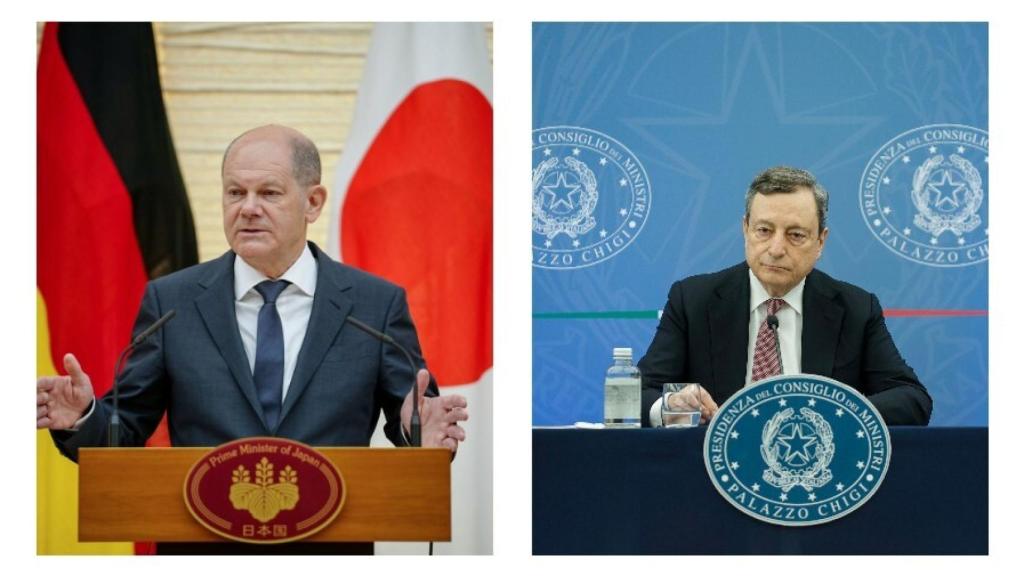 Olaf Scholz y Mario Draghi.
