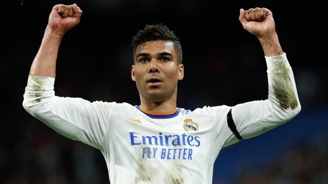 Casemiro celebrando una victoria  con el Real Madrid