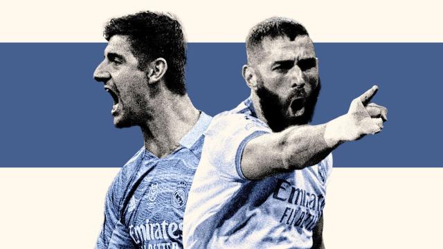 Thibaut Courtois y Karim Benzema