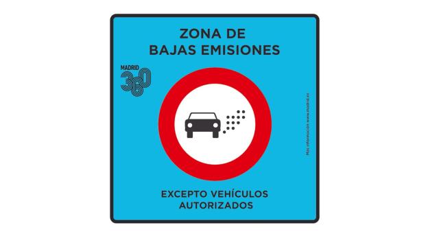 Señal que indica que es una Zona de Bajas Emisiones.