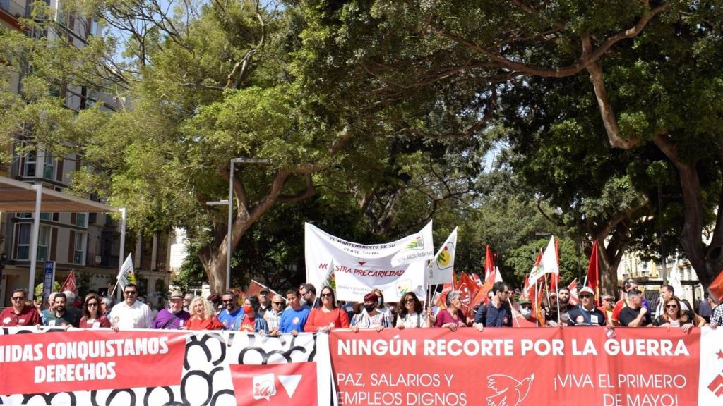 Frente de IU durante la manifestación.