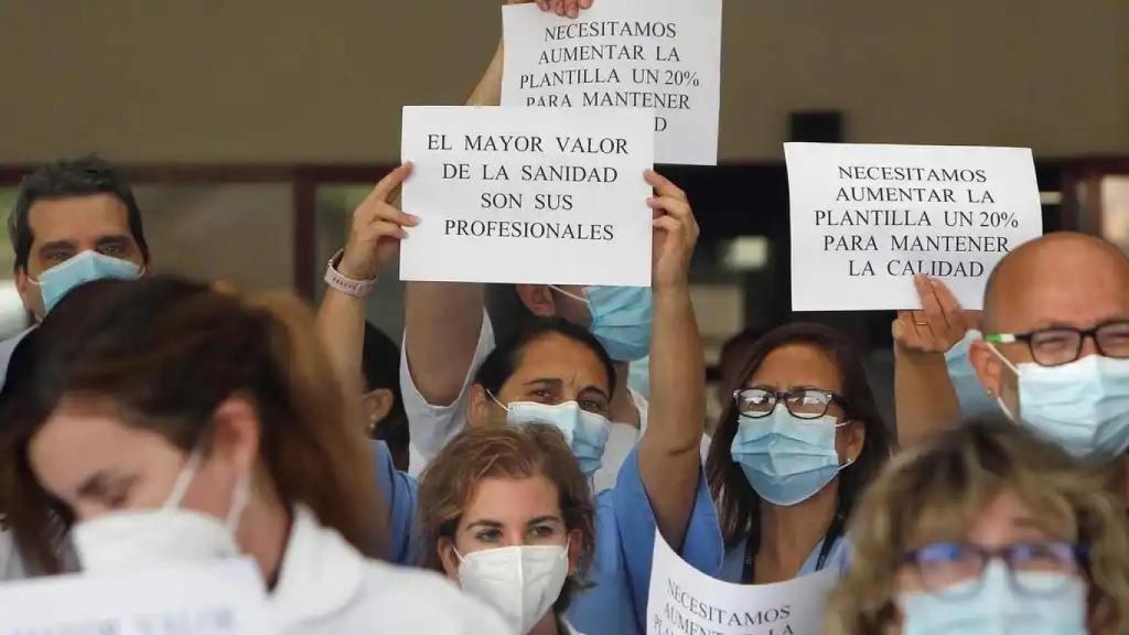 Protesta de sanitarios en Alicante, en imagen de archivo.