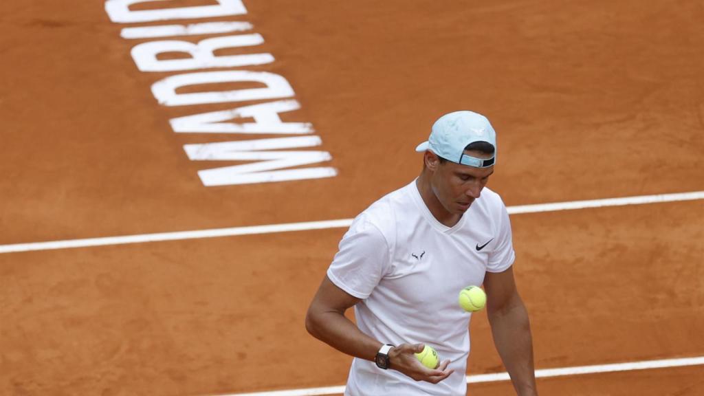 Rafa Nadal, entrenando en la Caja Mágica para el Mutua Madrid Open 2022