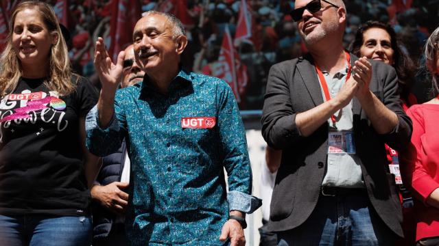 El secretario general de UGT, Pepe Álvarez y el secretario general de CCOO, Unai Sordo.