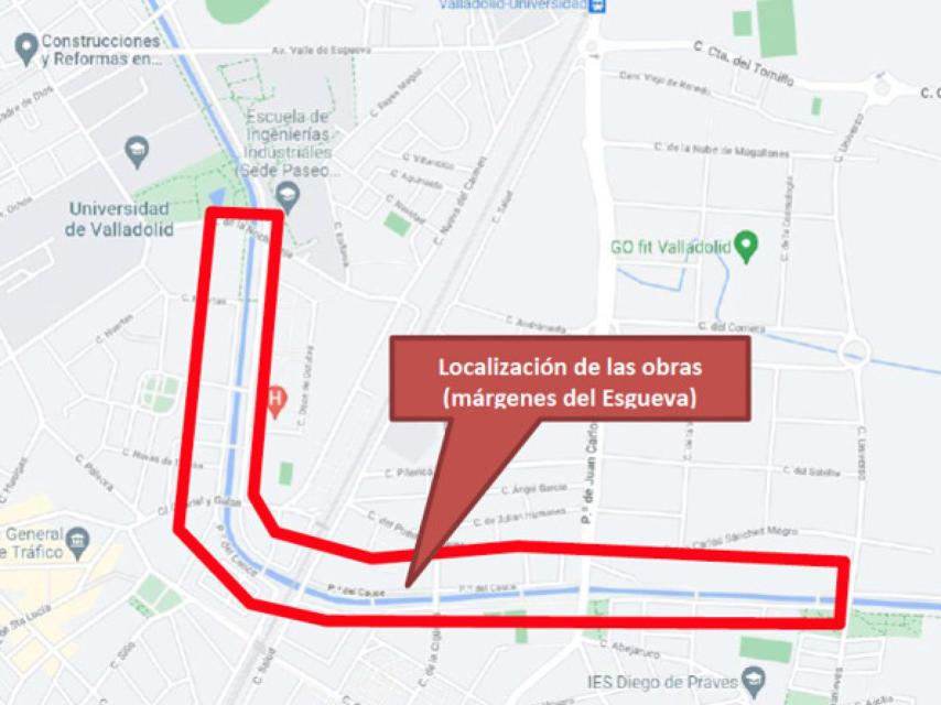 Ubicación de las obras de mejora.