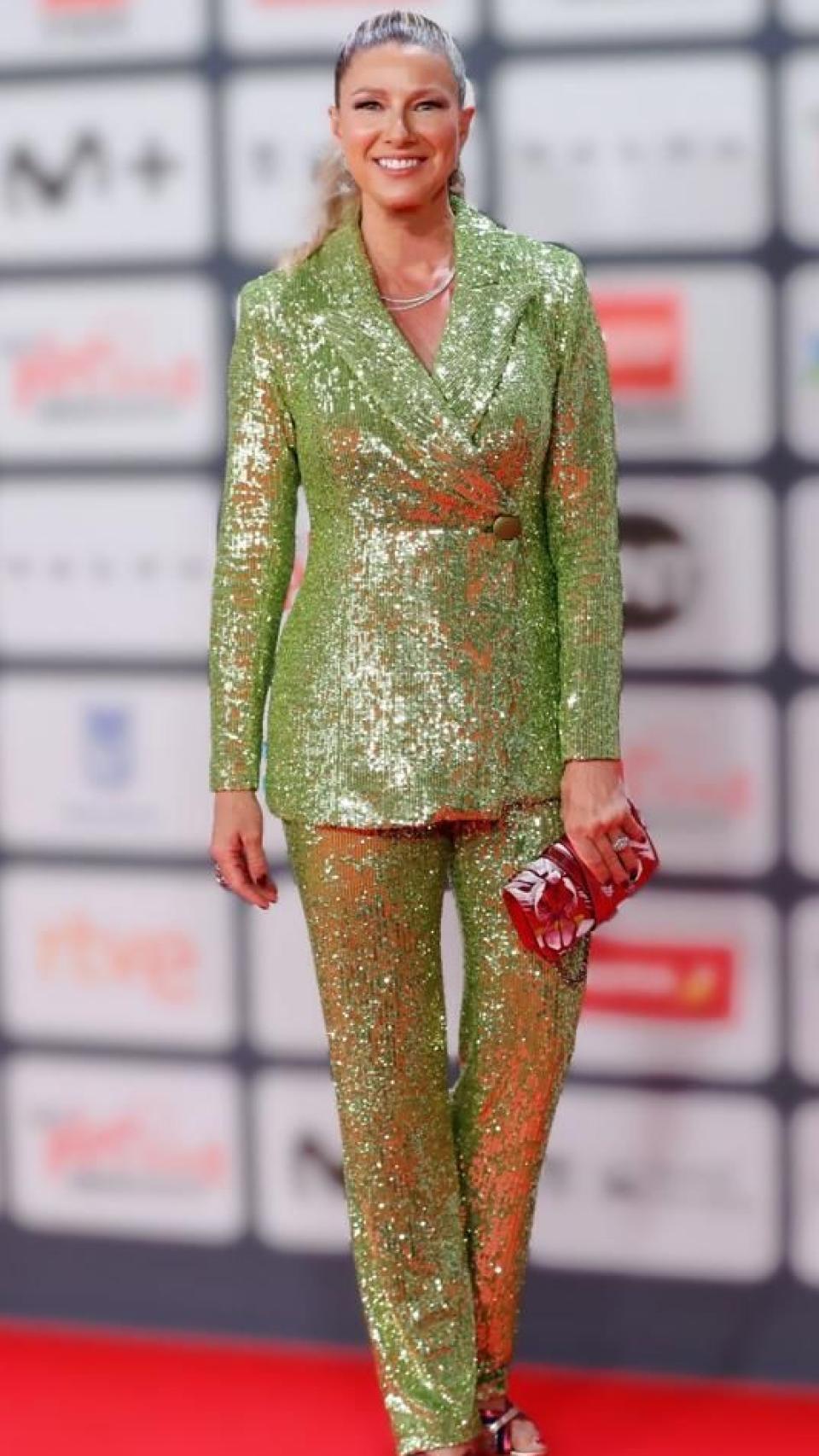 Anne Igartiburu, durante la gala de los Premios Platino 2022.