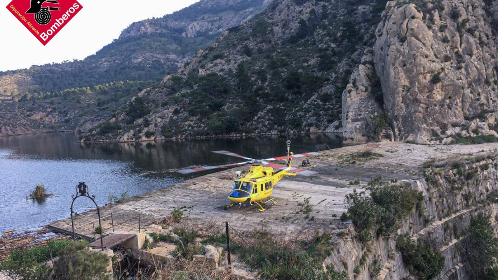 La zona del pantano de Tibi donde el  hombre ha sido localizado.