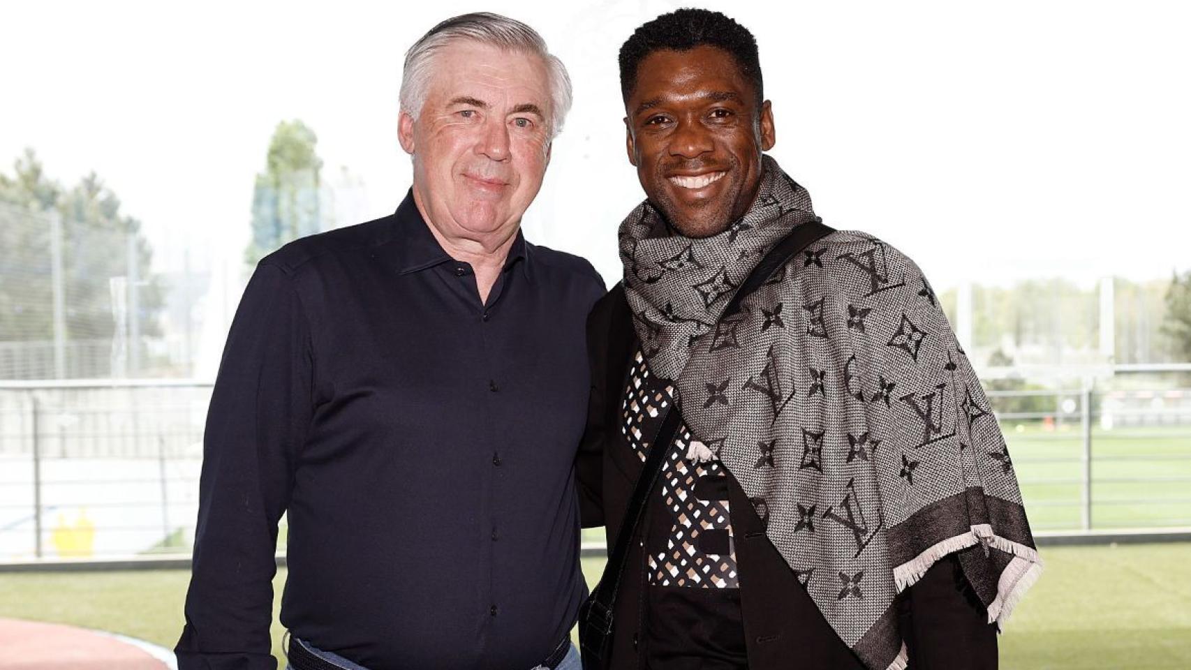 Carlo Ancelotti y Clarence Seedorf, en la Ciudad Real Madrid