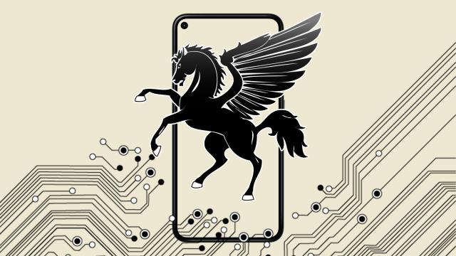 Fotomontaje con un smartphone Android y el icono de un pegaso.