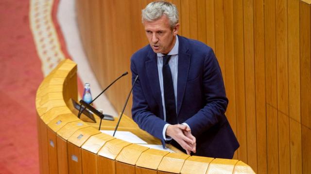 Alfonso Rueda durante una comparecencia en el Parlamento en una foto de archivo.
