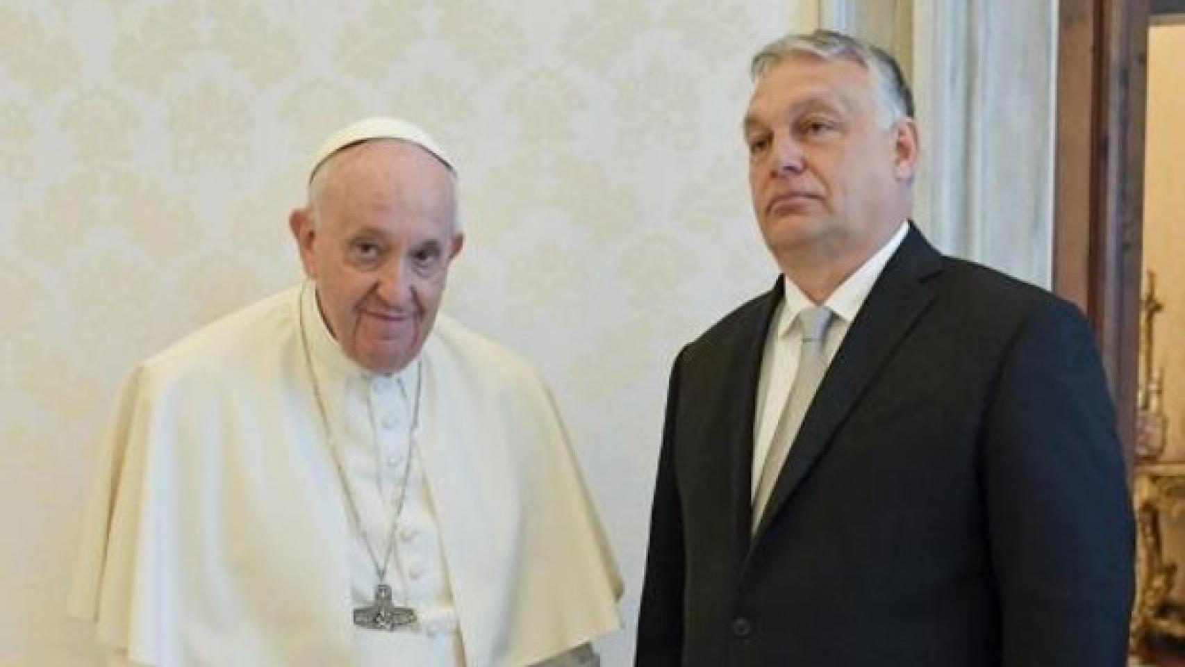 El Papa y Viktor Orban en su encuentro este 21 de abril.