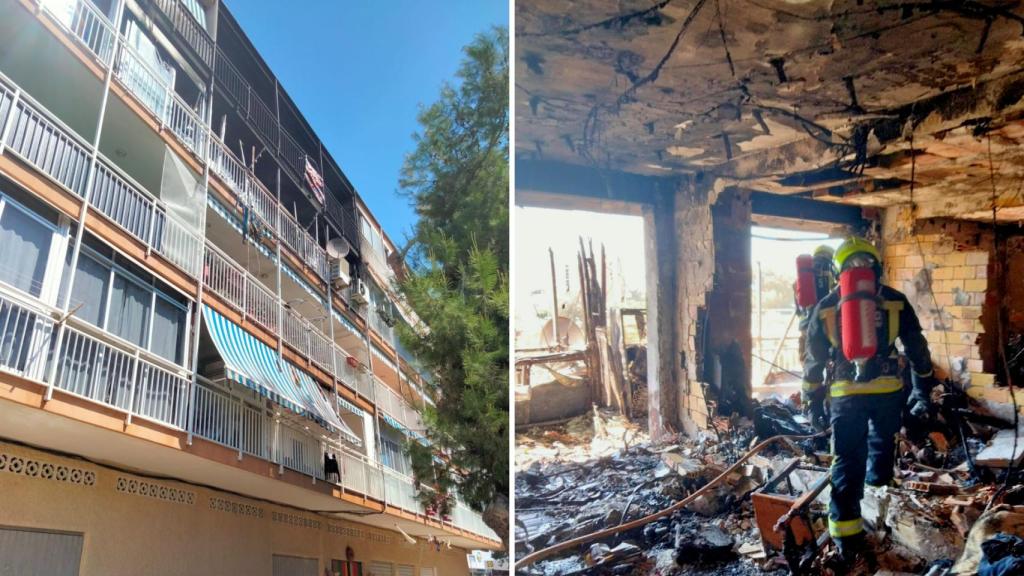 Una mujer resulta herida en un incendio en Alicante.