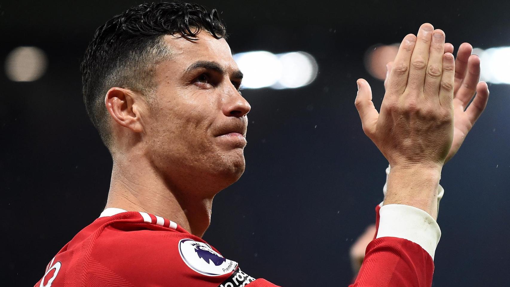 Cristiano Ronaldo, en un partido del Manchester United de la temporada 2021/2022