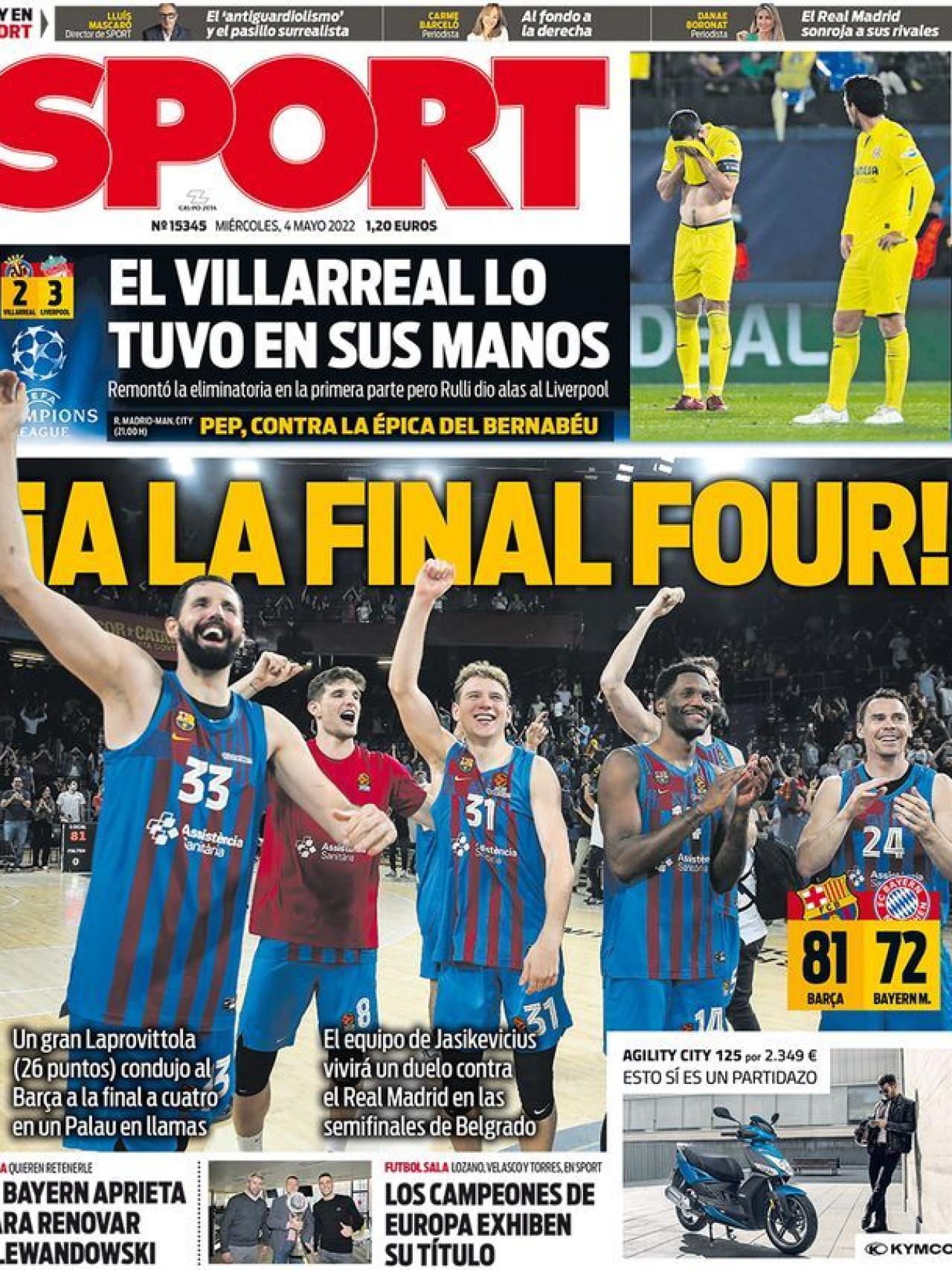 La portada del diario SPORT (04/05/2022)