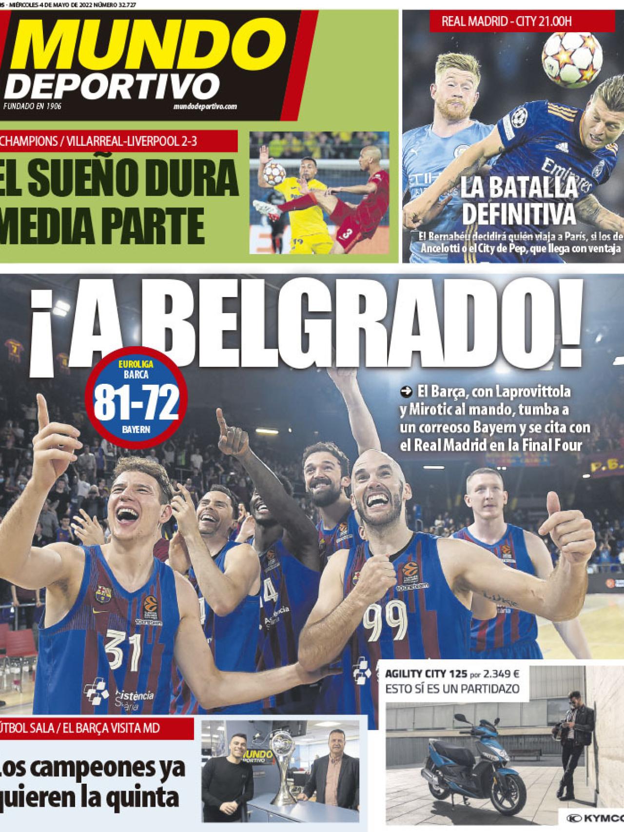 La portada del diario Mundo Deportivo (04/05/2022)