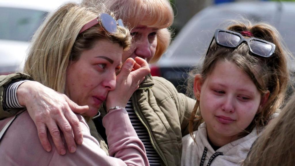 refugiados ucranianos a punto de ser evacuados.