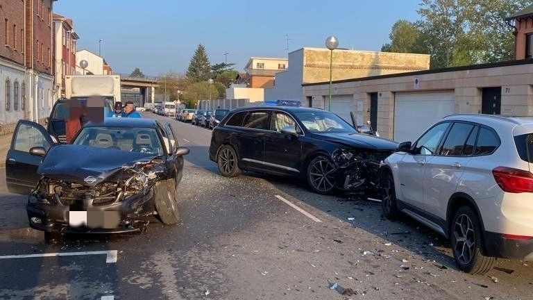 Estado en el que quedaron los vehículos tras el accidente en Burgos