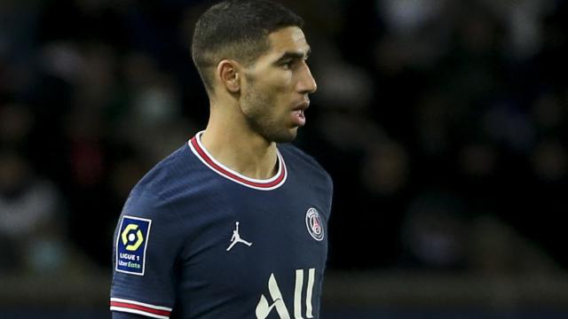 Achraf Hakimi, en un partido del PSG de la temporada 2021/2022