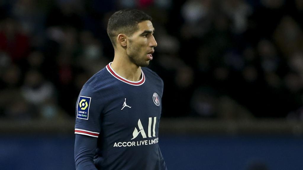 Achraf Hakimi, en un partido del PSG de la temporada 2021/2022