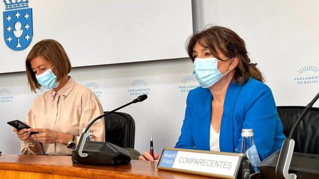 Mar Pereira, directora xeral de la Amtega, en la comisión parlamentaria.