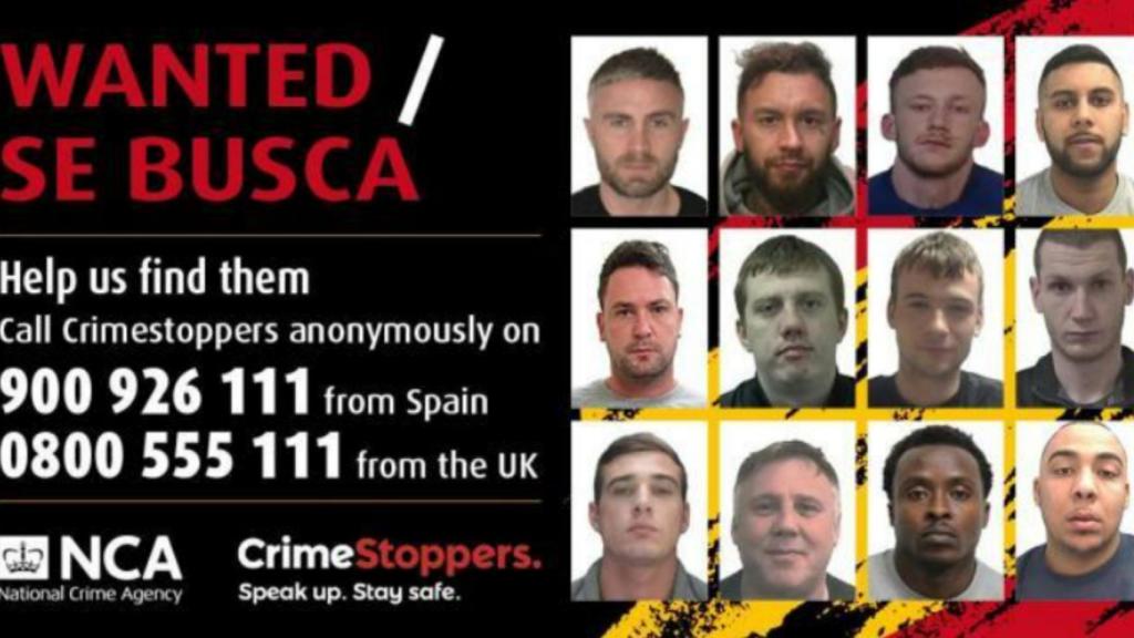 Cartel de fugitivos británicos.