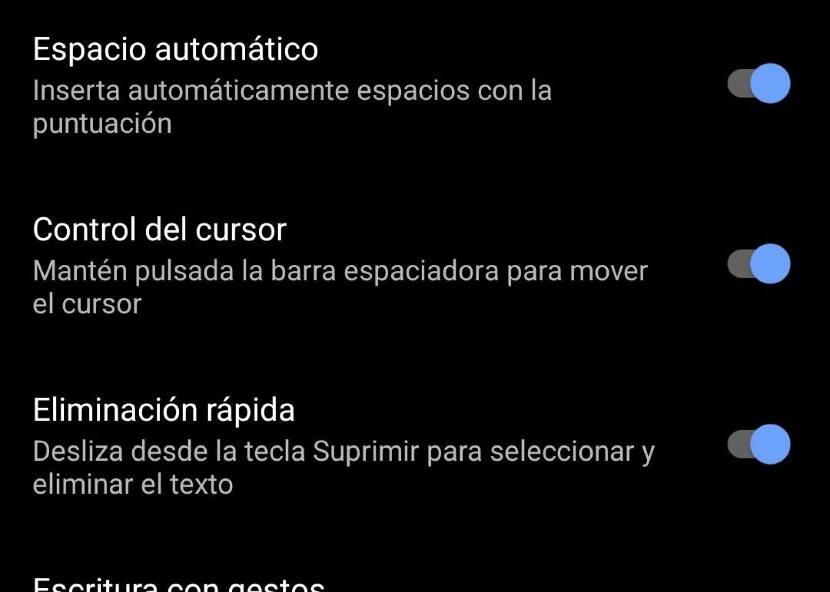 Opciones Swiftkey