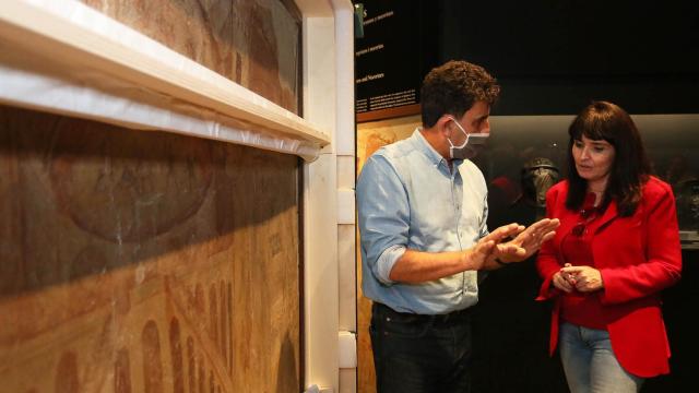 Recepción del fresco en el Museo Arqueológico de Alicante (Marq).